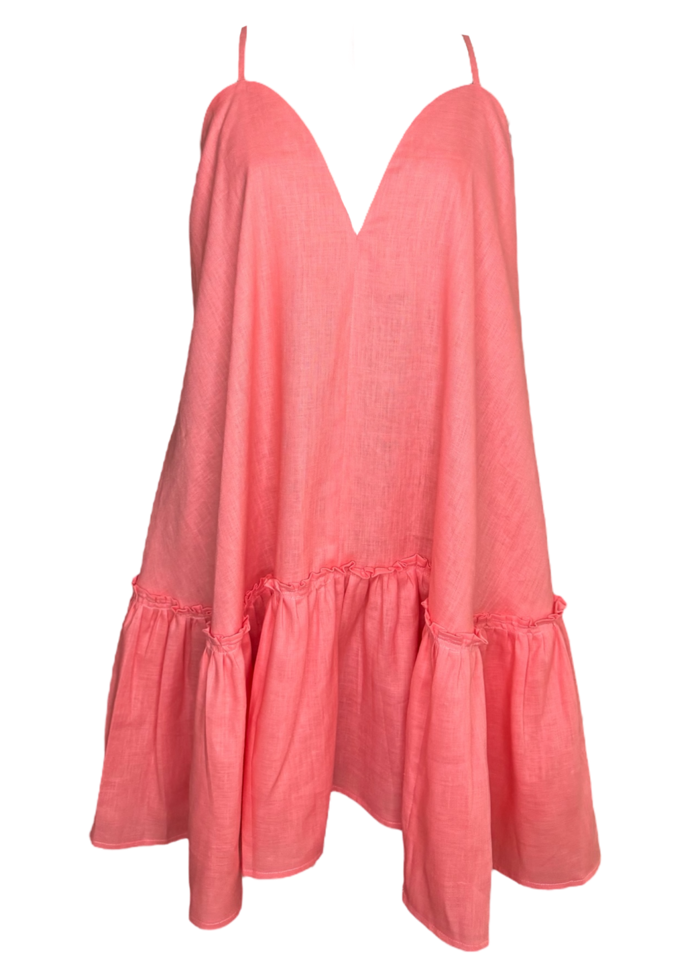 Vestido de Lino corte campana de tirantes